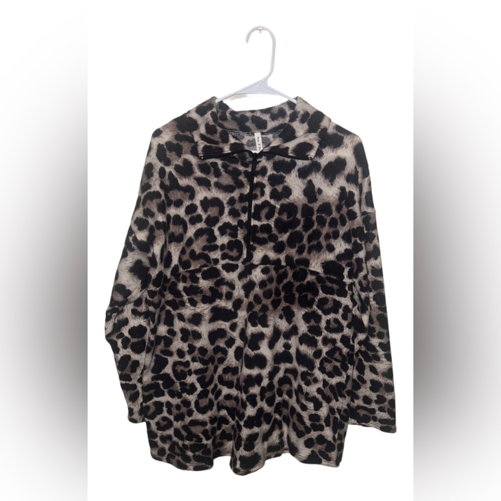 Leopard Print Faux Fur Jacket